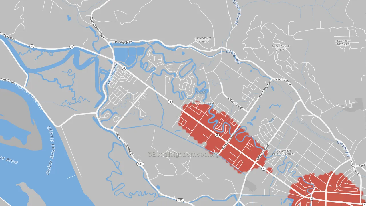 Transit Grade map of West Longview, Longview, WA