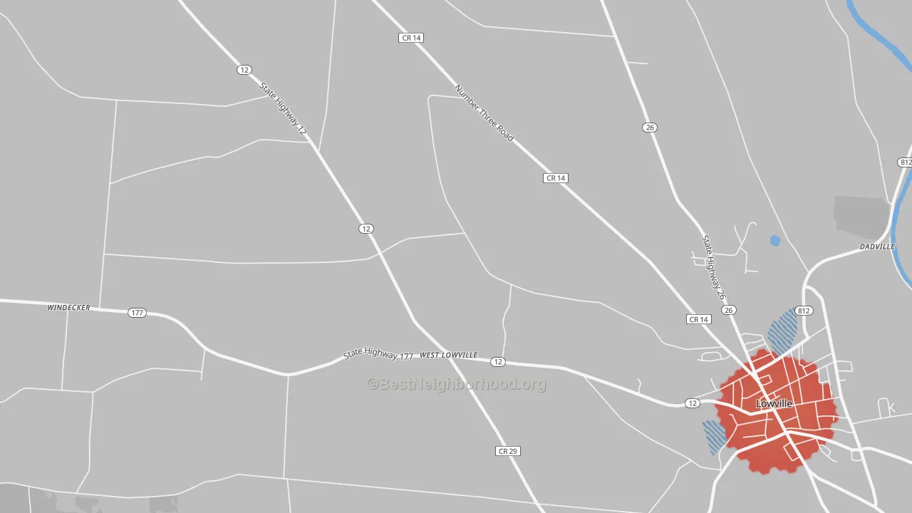 Transit Grade map of West Lowville, NY
