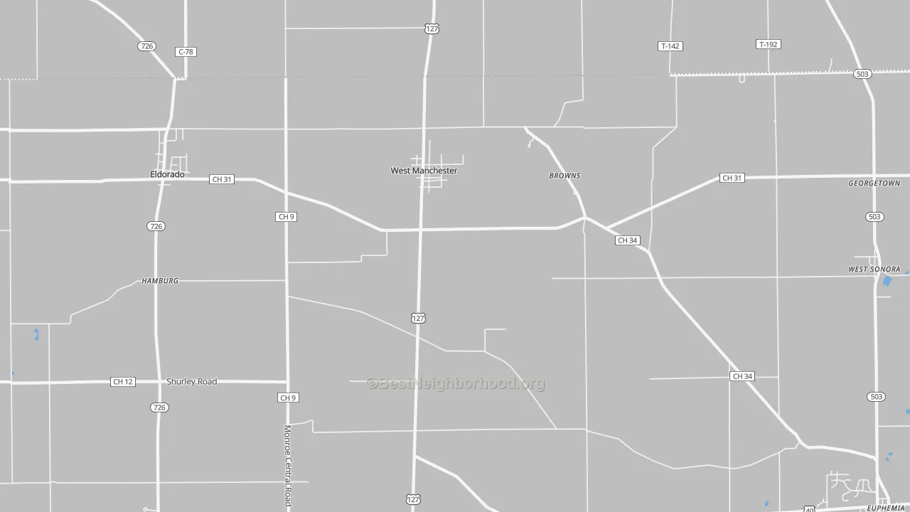 Transit Grade map of West Manchester, OH