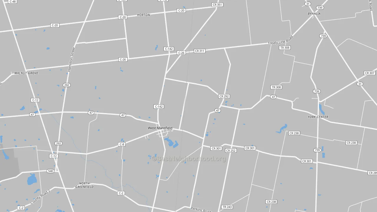 Transit Grade map of West Mansfield, OH