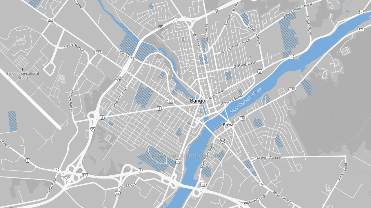 Transit Grade map of West Market Square Historic District, Bangor, ME