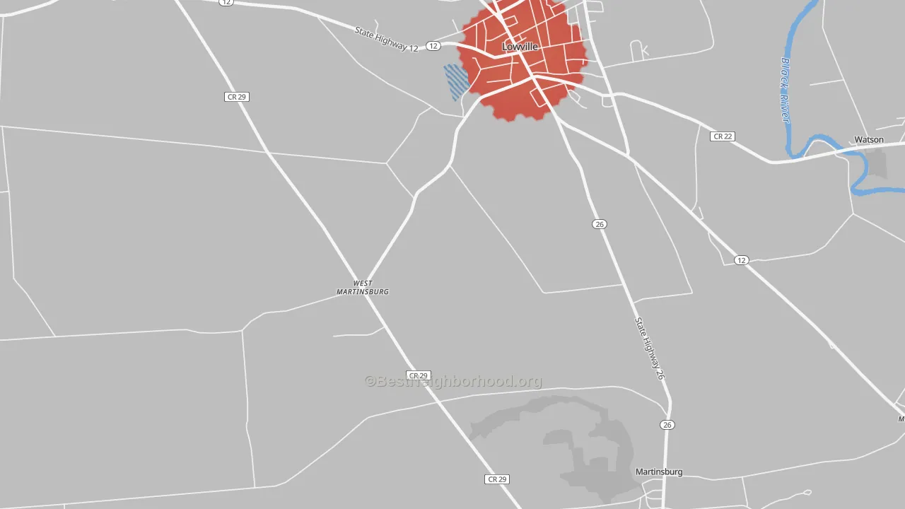 Transit Grade map of West Martinsburg, NY