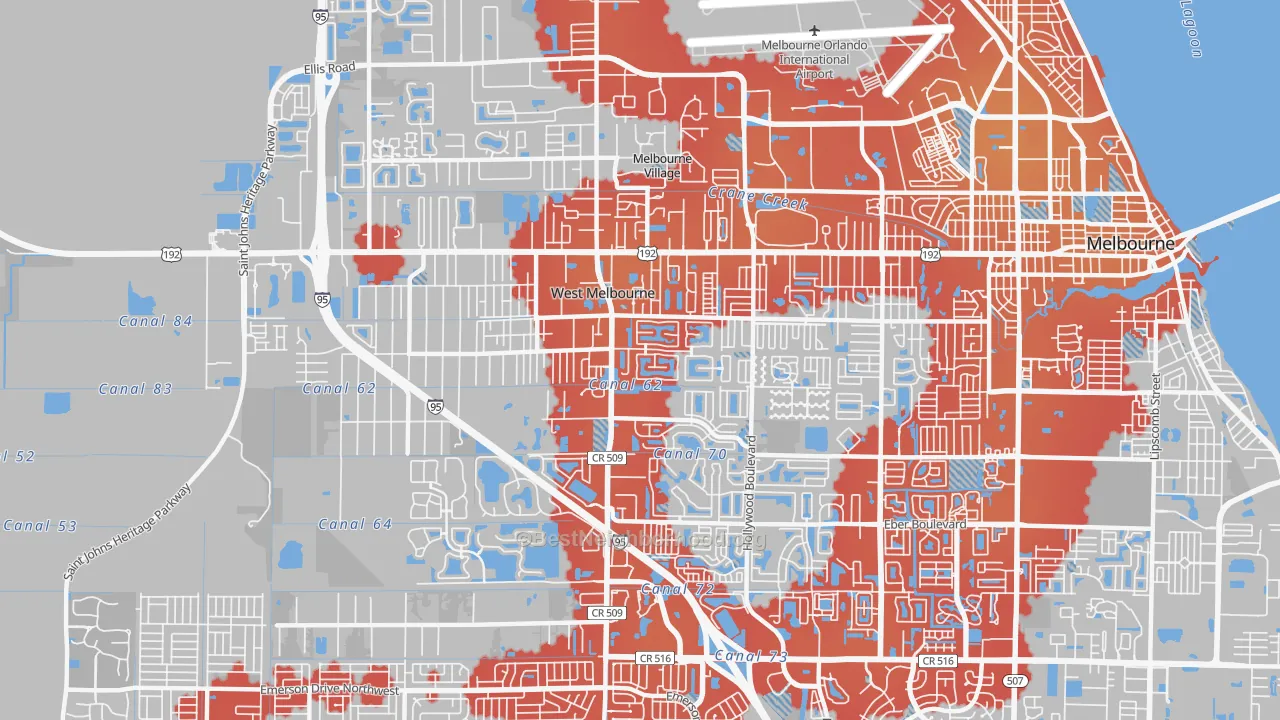 Transit Grade map of West Melbourne, FL
