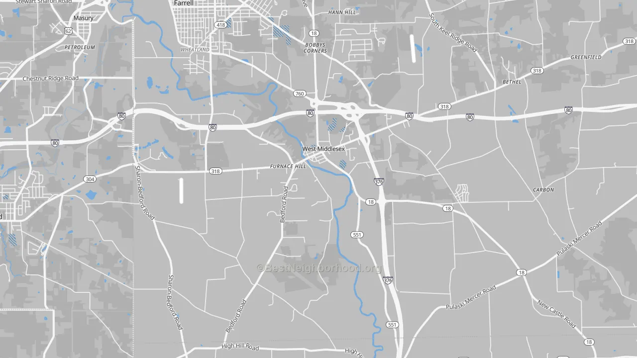 Transit Grade map of West Middlesex, PA