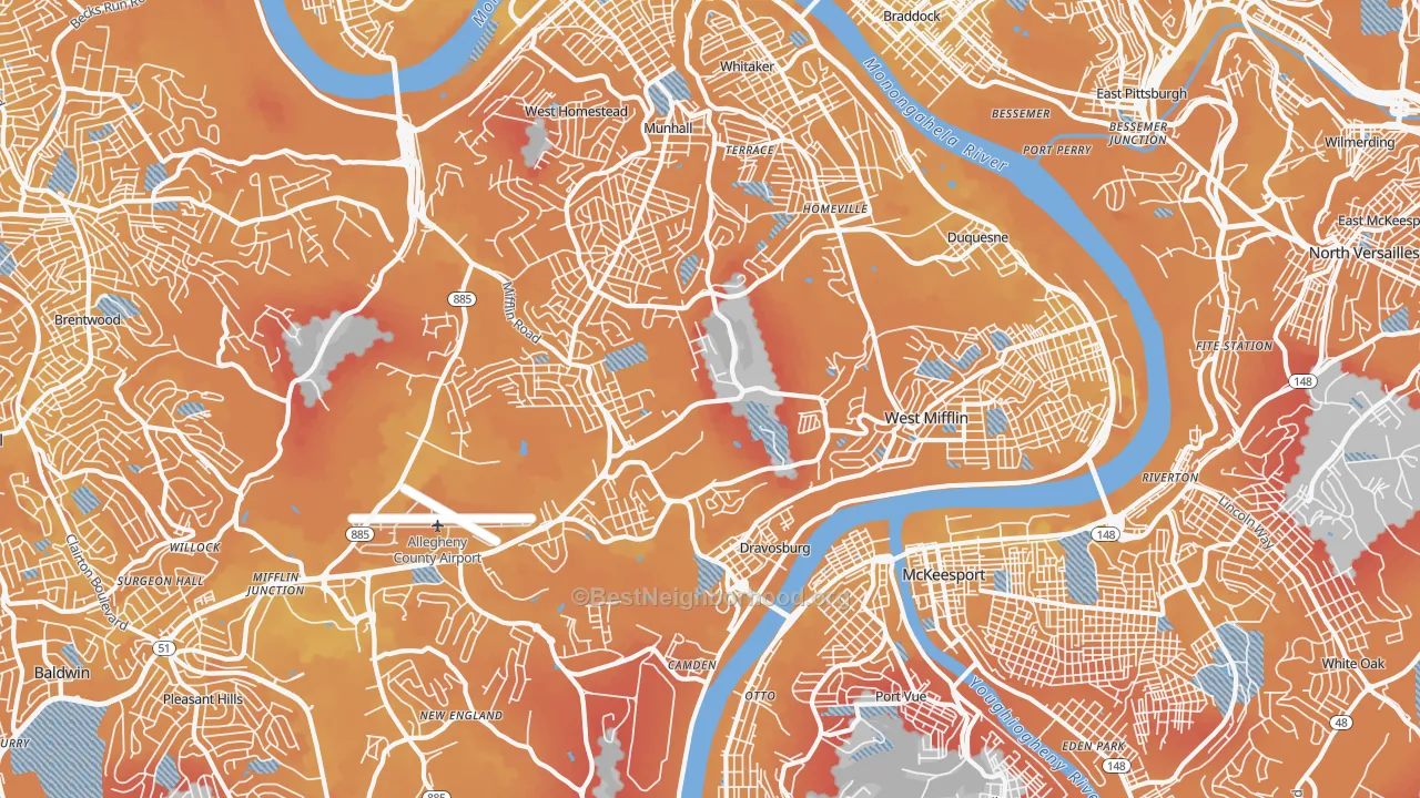 Transit Grade map of West Mifflin, PA