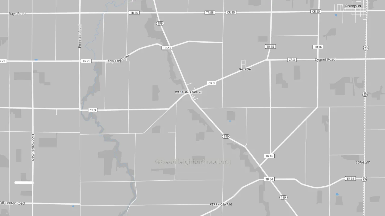 Transit Grade map of West Millgrove, OH
