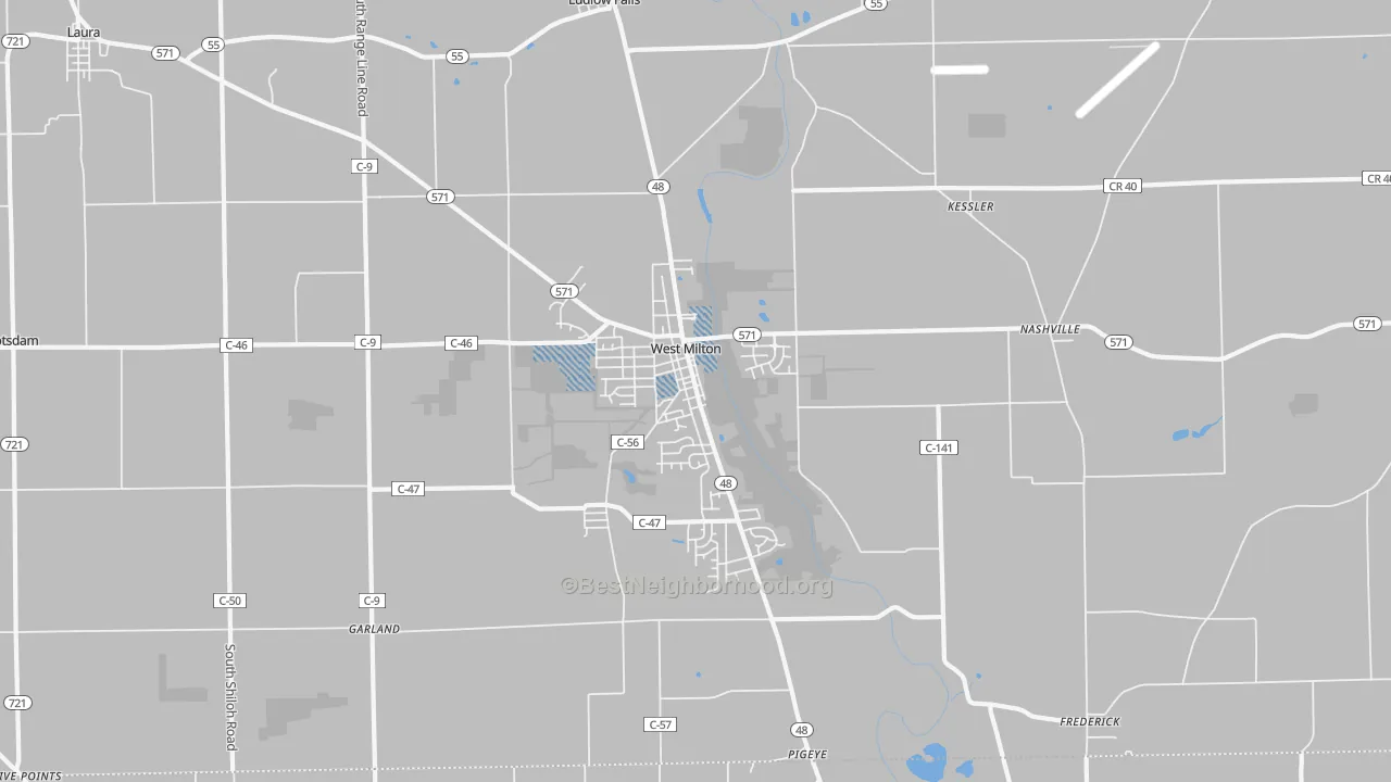 Transit Grade map of West Milton, OH