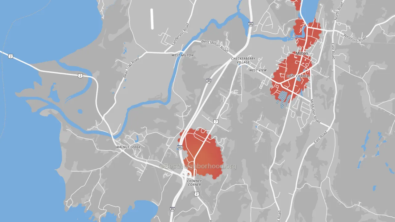Transit Grade map of West Milton, VT