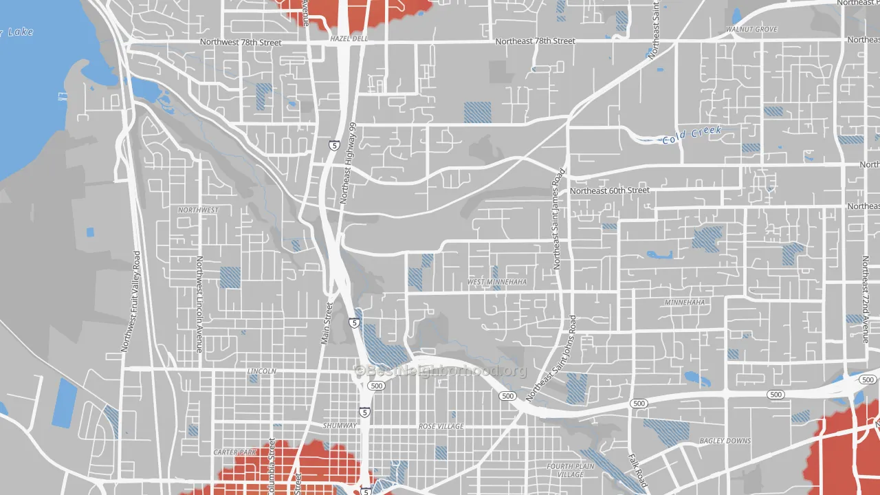 Transit Grade map of West Minnehaha, Vancouver, WA