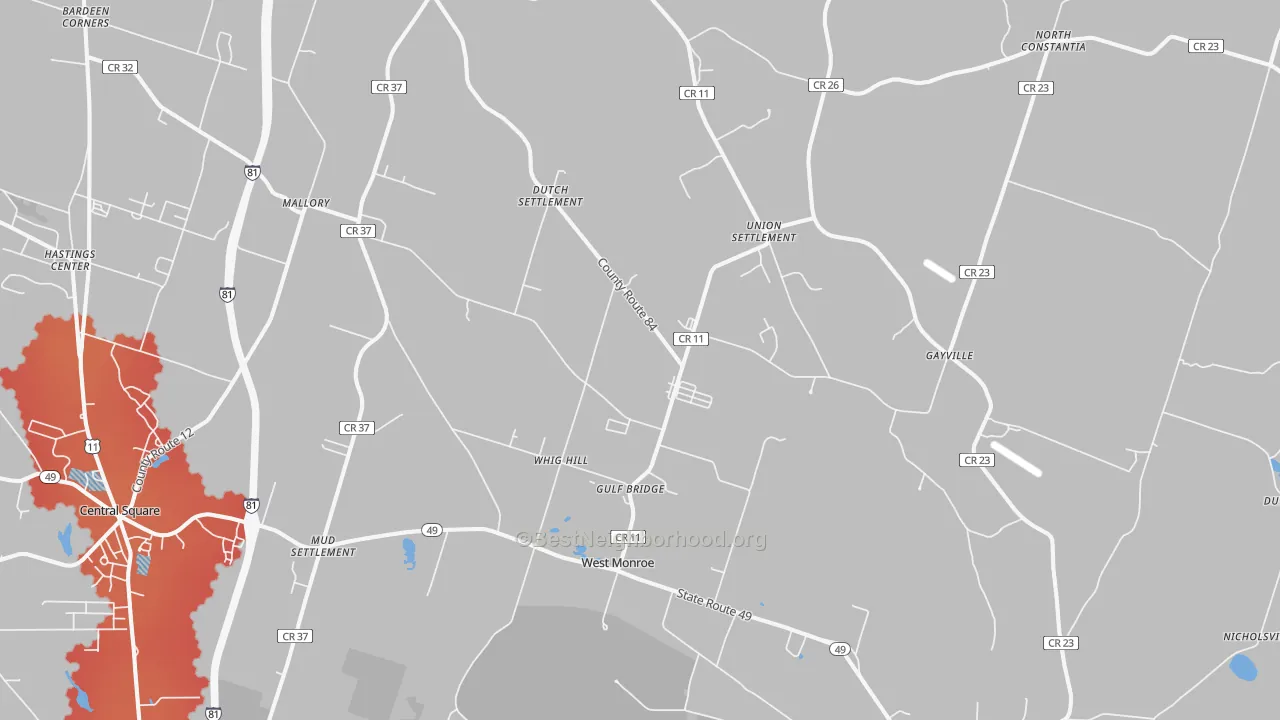 Transit Grade map of West Monroe, NY