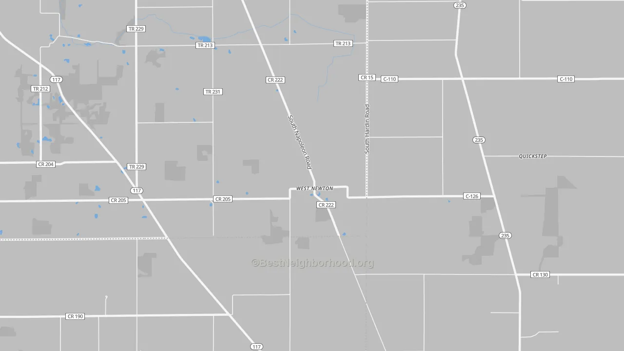 Transit Grade map of West Newton, OH