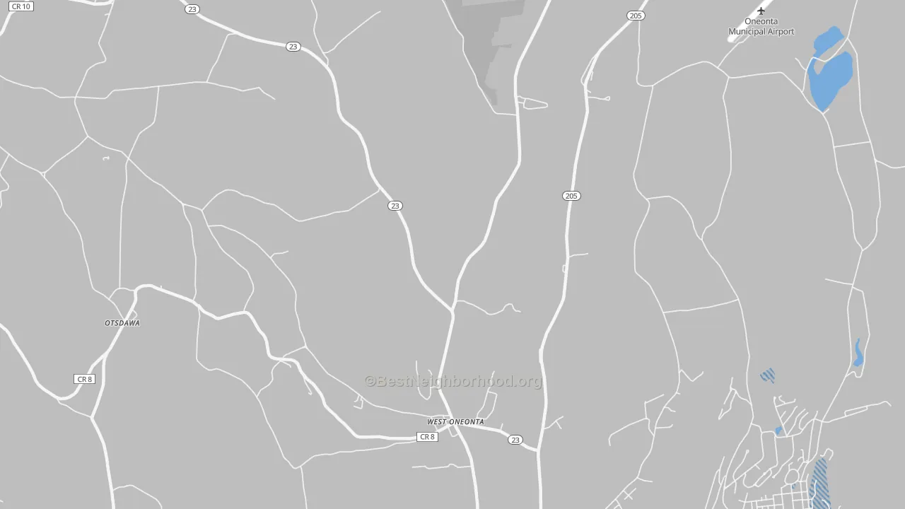 Transit Grade map of West Oneonta, NY