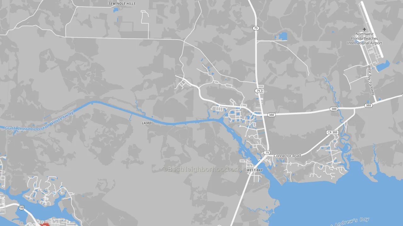 Transit Grade map of West Panama City Beach, FL