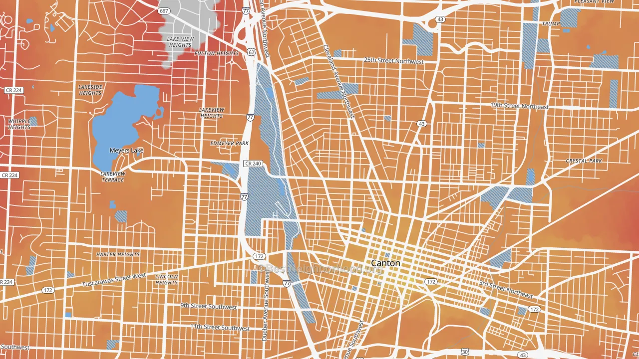 Transit Grade map of West Park, Canton, OH