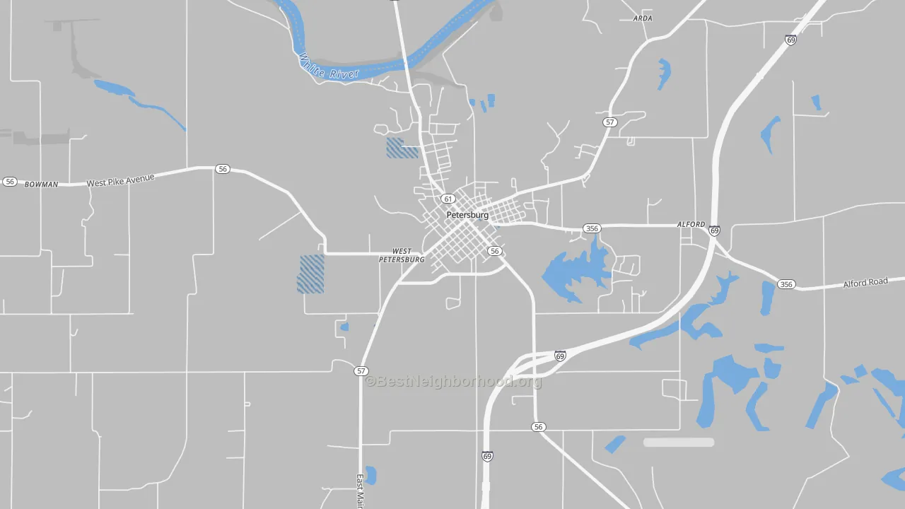 Transit Grade map of West Petersburg, IN