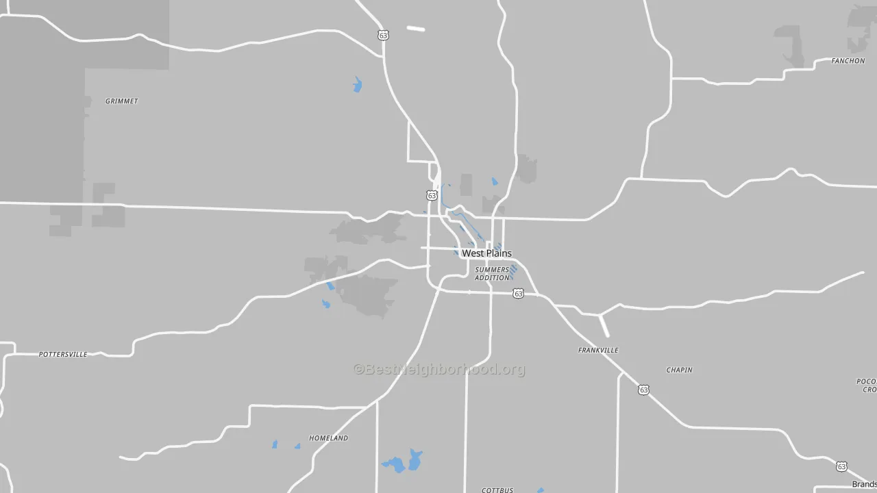 Transit Grade map of West Plains, MO