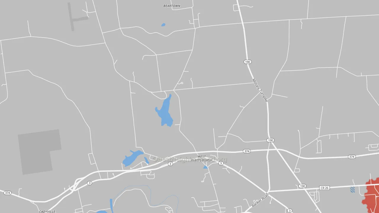 Transit Grade map of West Plattsburg, NY