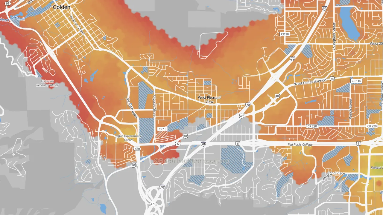 Transit Grade map of West Pleasant View, CO
