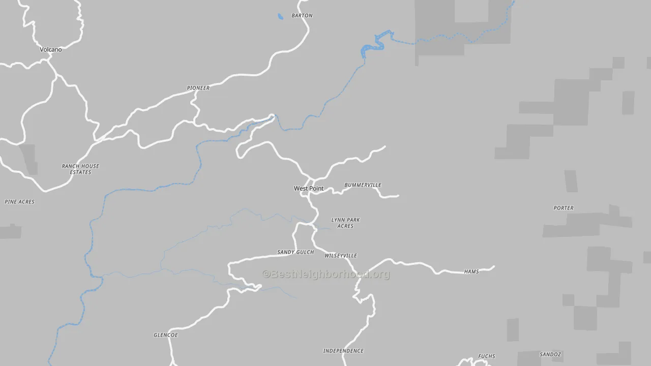 Transit Grade map of West Point, CA