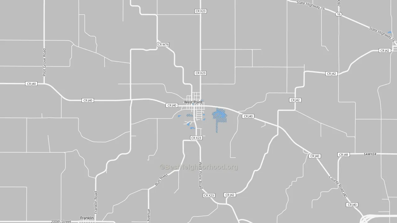 Transit Grade map of West Point, IA