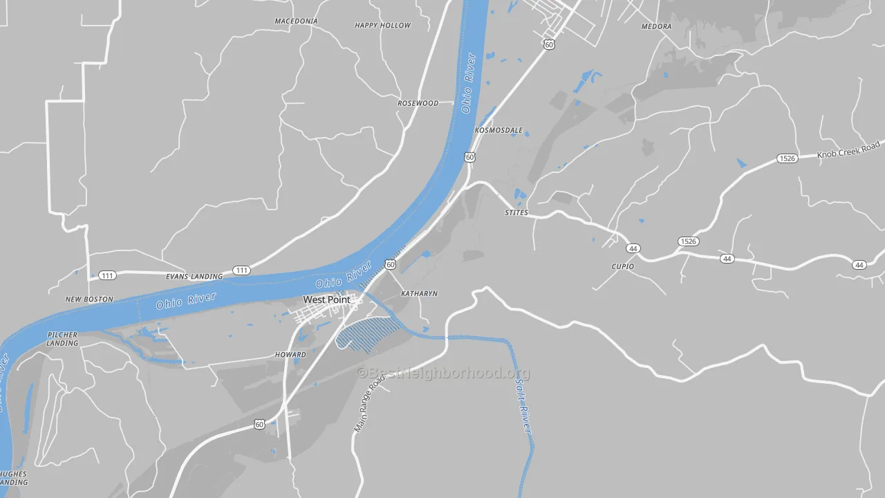 Transit Grade map of West Point, KY