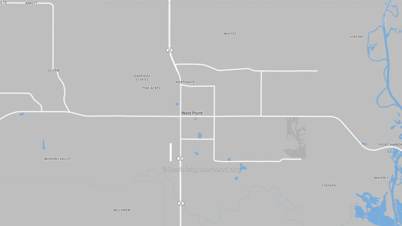 Transit Grade map of West Point, MS