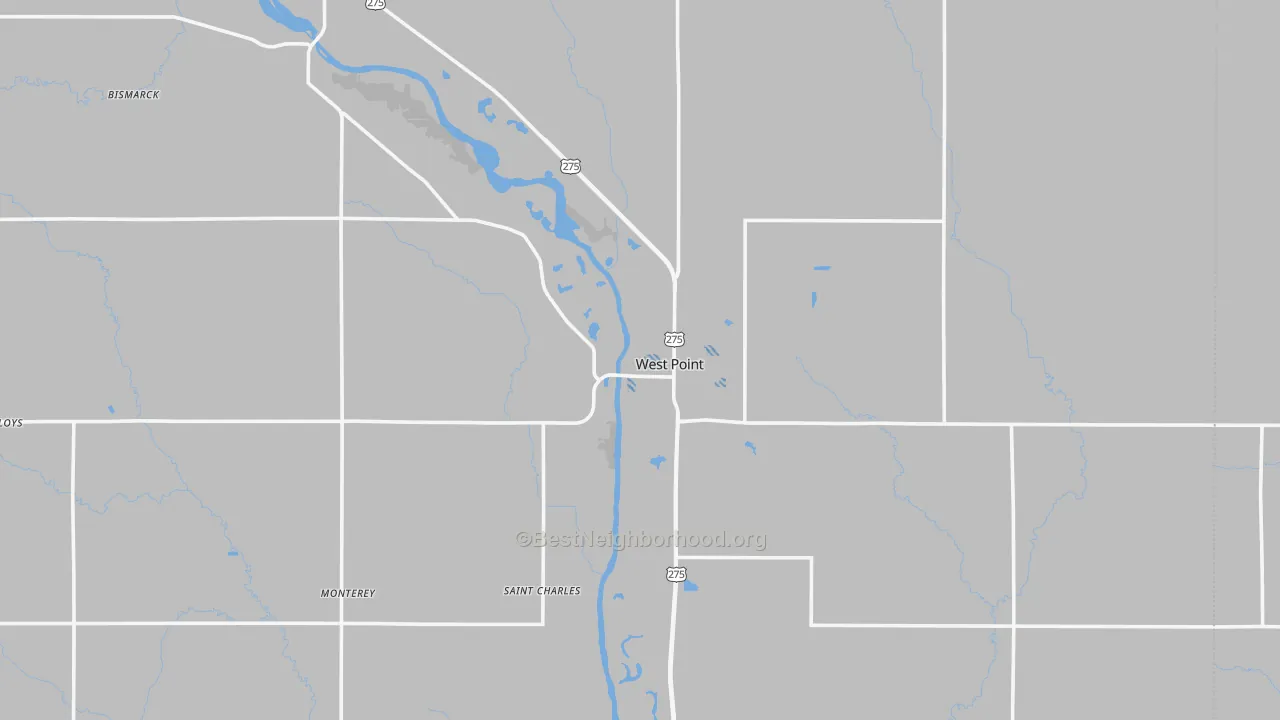 Transit Grade map of West Point, NE