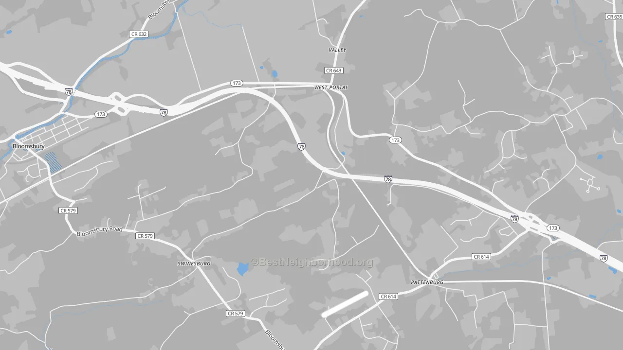 Transit Grade map of West Portal, NJ