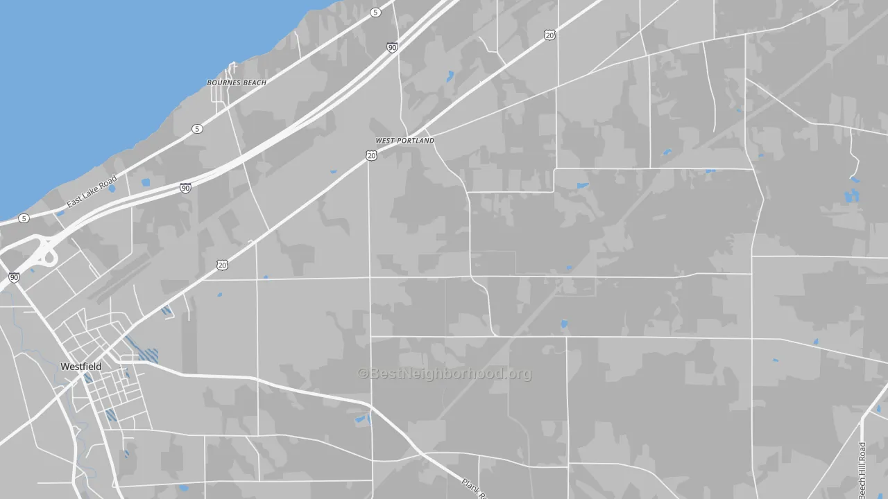 Transit Grade map of West Portland, NY