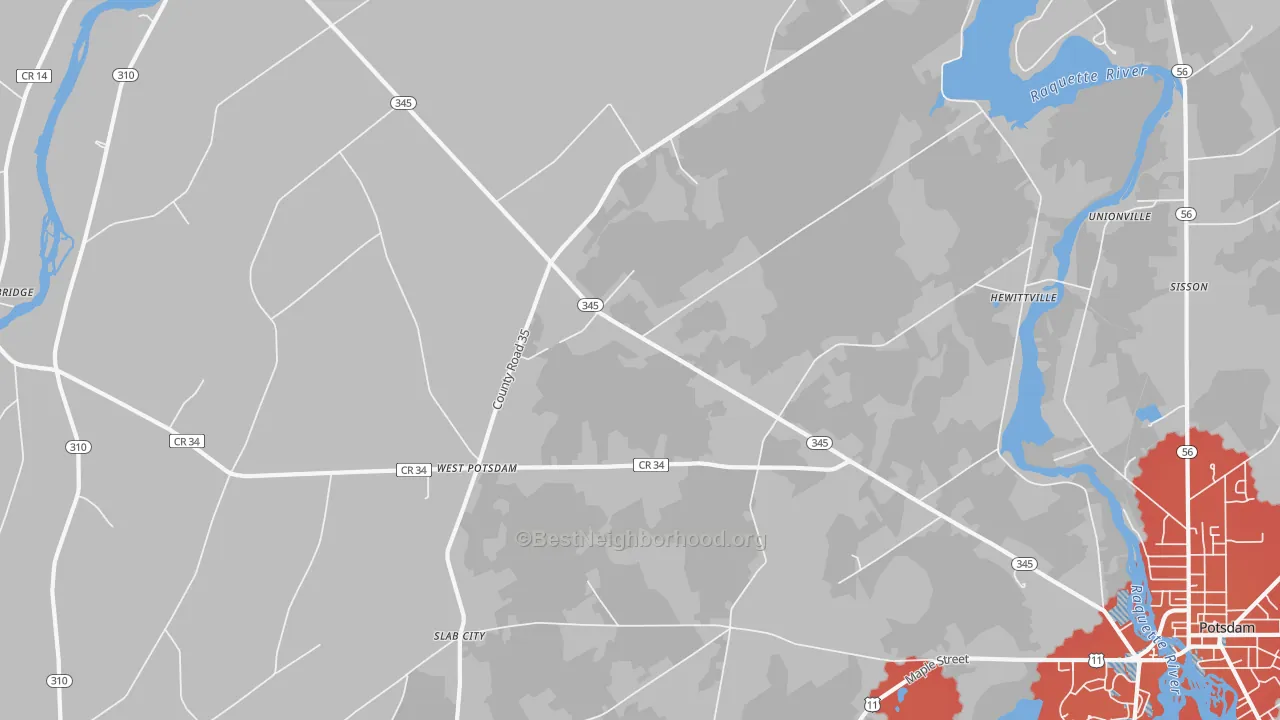 Transit Grade map of West Potsdam, NY