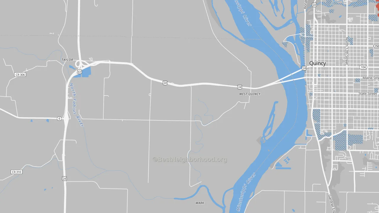 Transit Grade map of West Quincy, MO