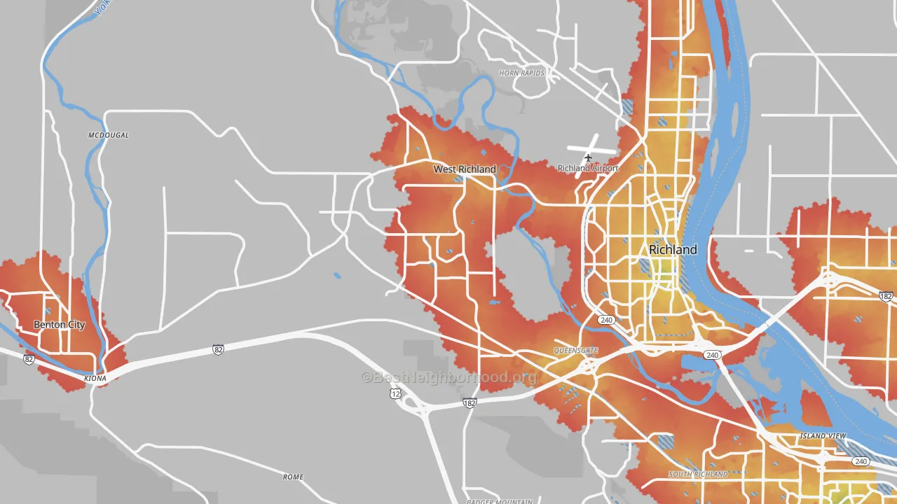 Transit Grade map of West Richland, WA