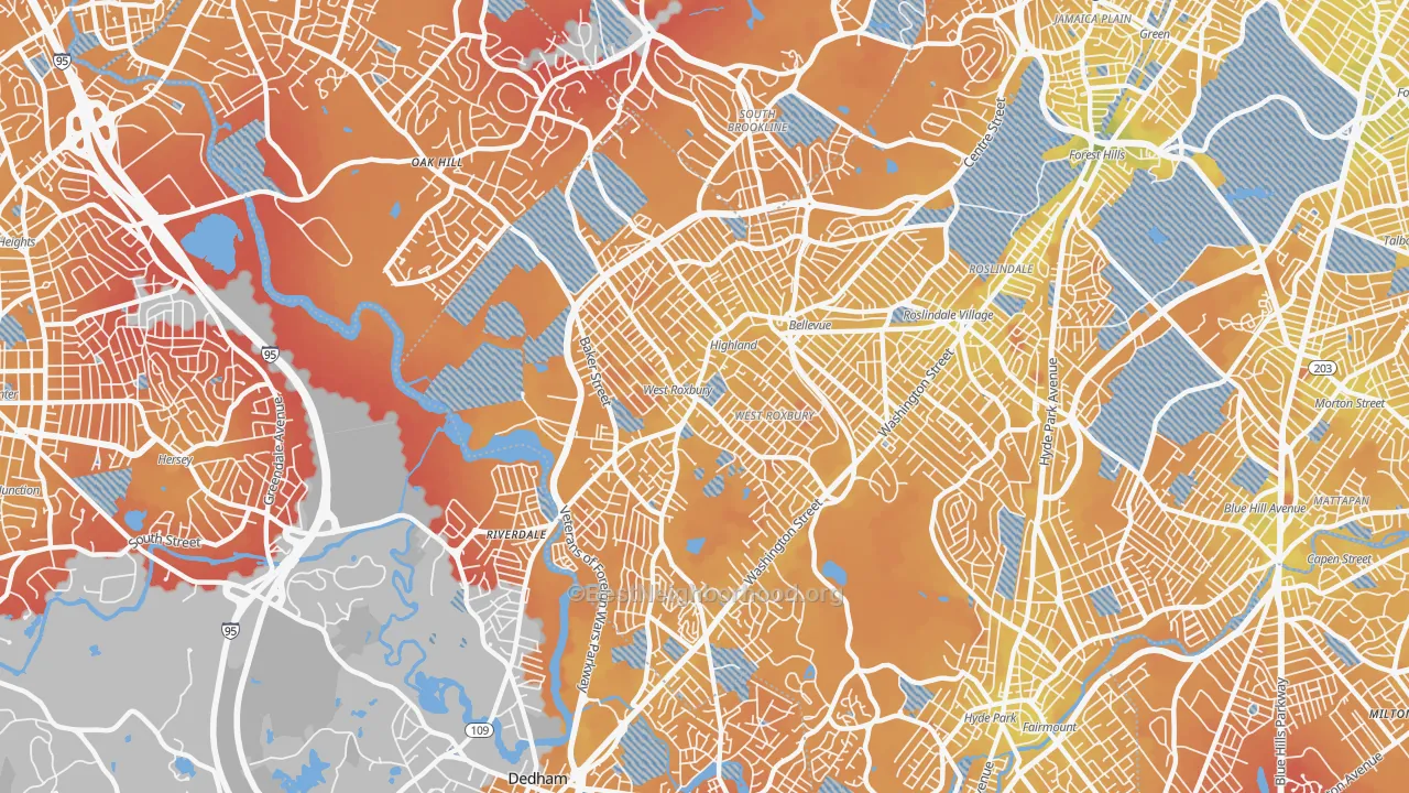 Transit Grade map of West Roxbury, MA