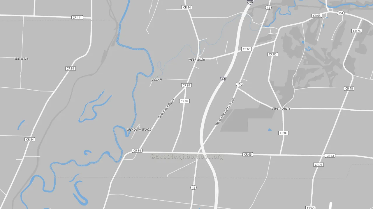 Transit Grade map of West Rush, NY