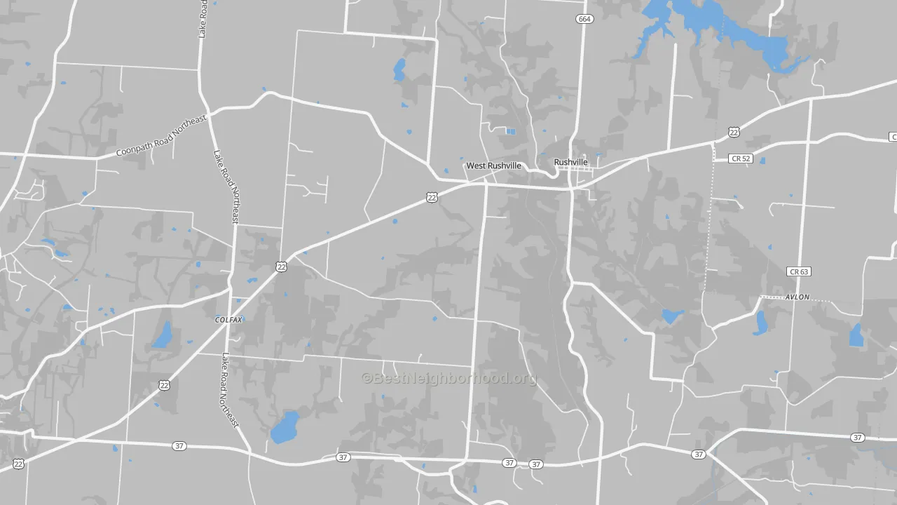 Transit Grade map of West Rushville, OH