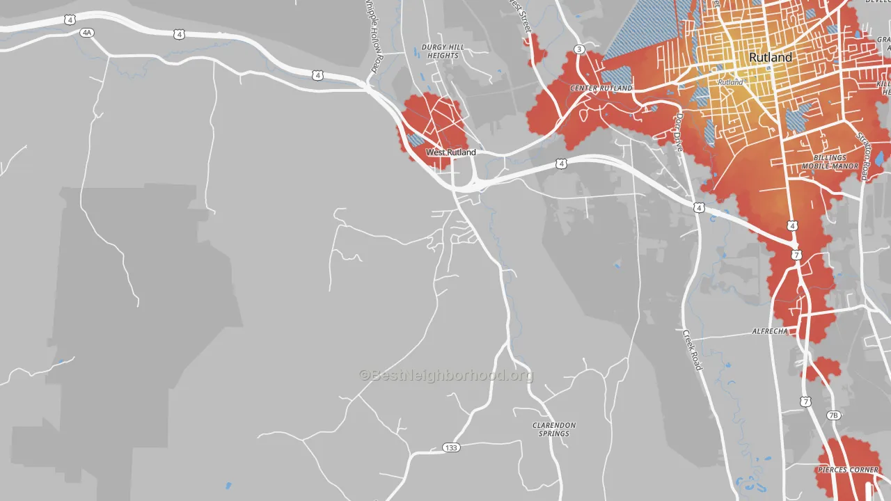 Transit Grade map of West Rutland, VT