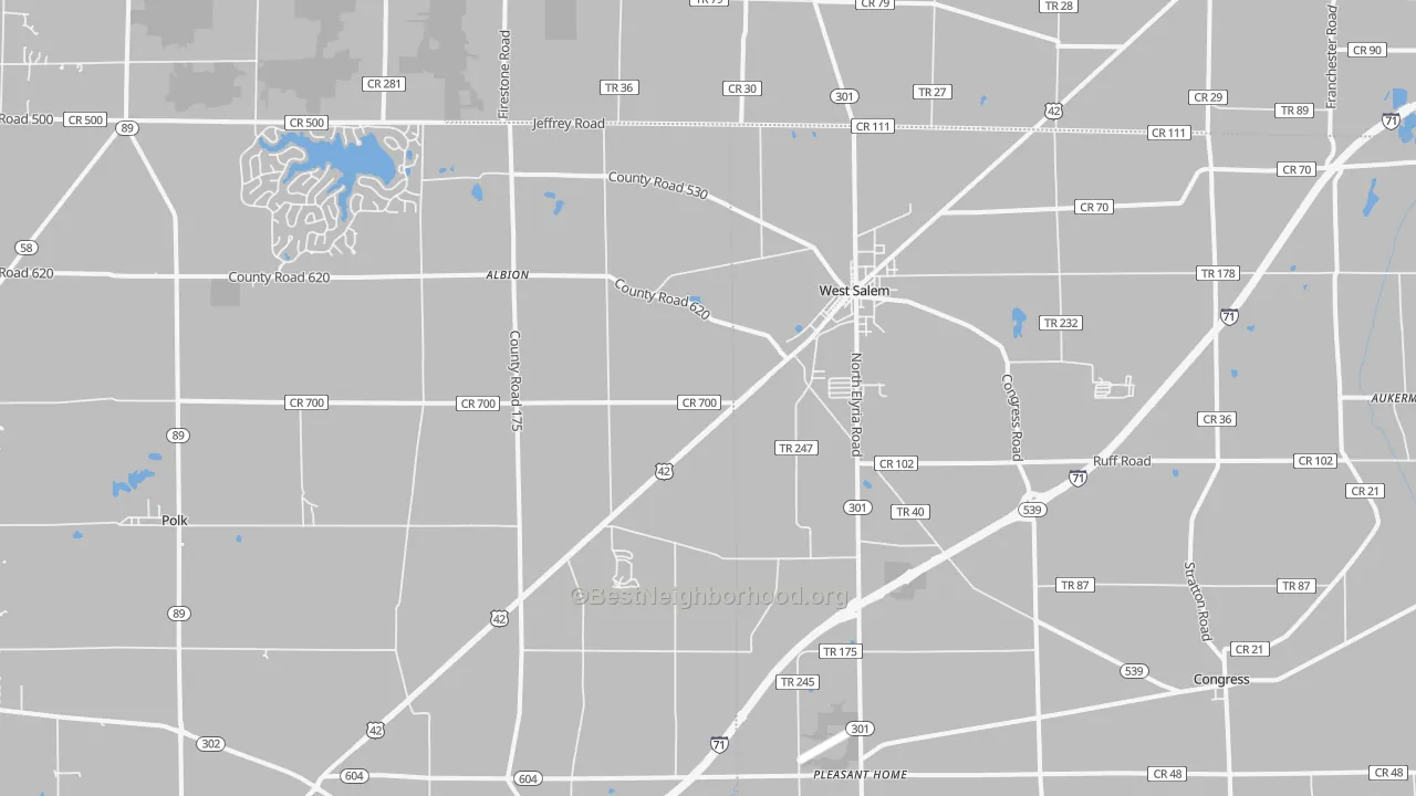 Transit Grade map of West Salem, OH