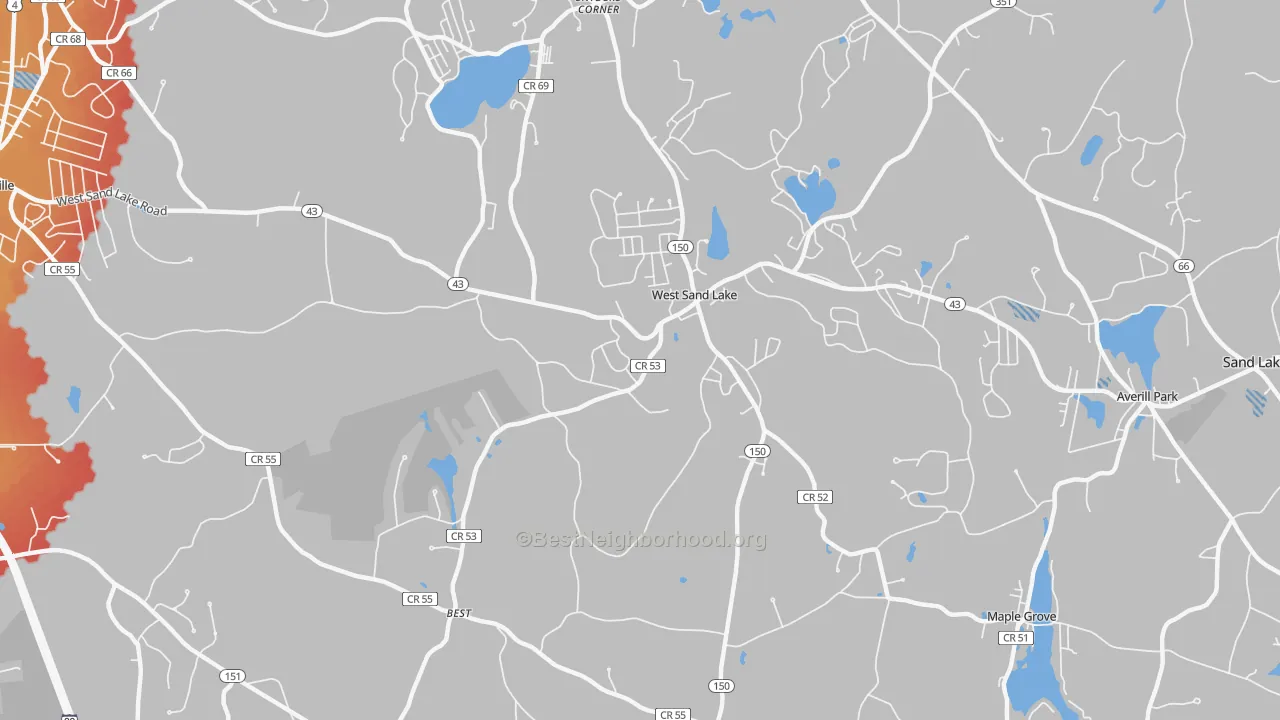 Transit Grade map of West Sand Lake, NY