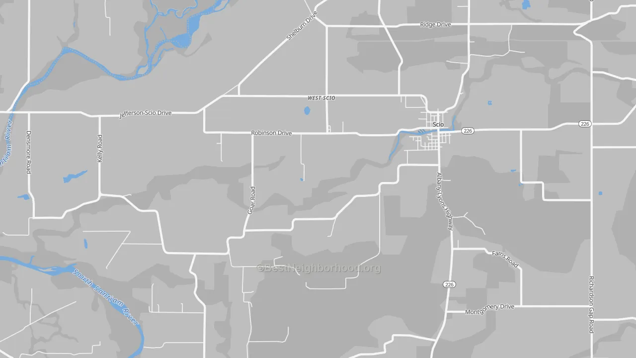 Transit Grade map of West Scio, OR
