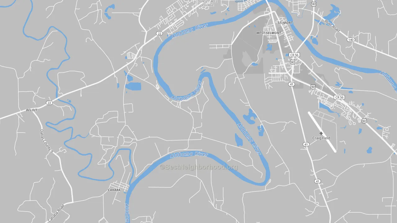 Transit Grade map of West Selmont, AL