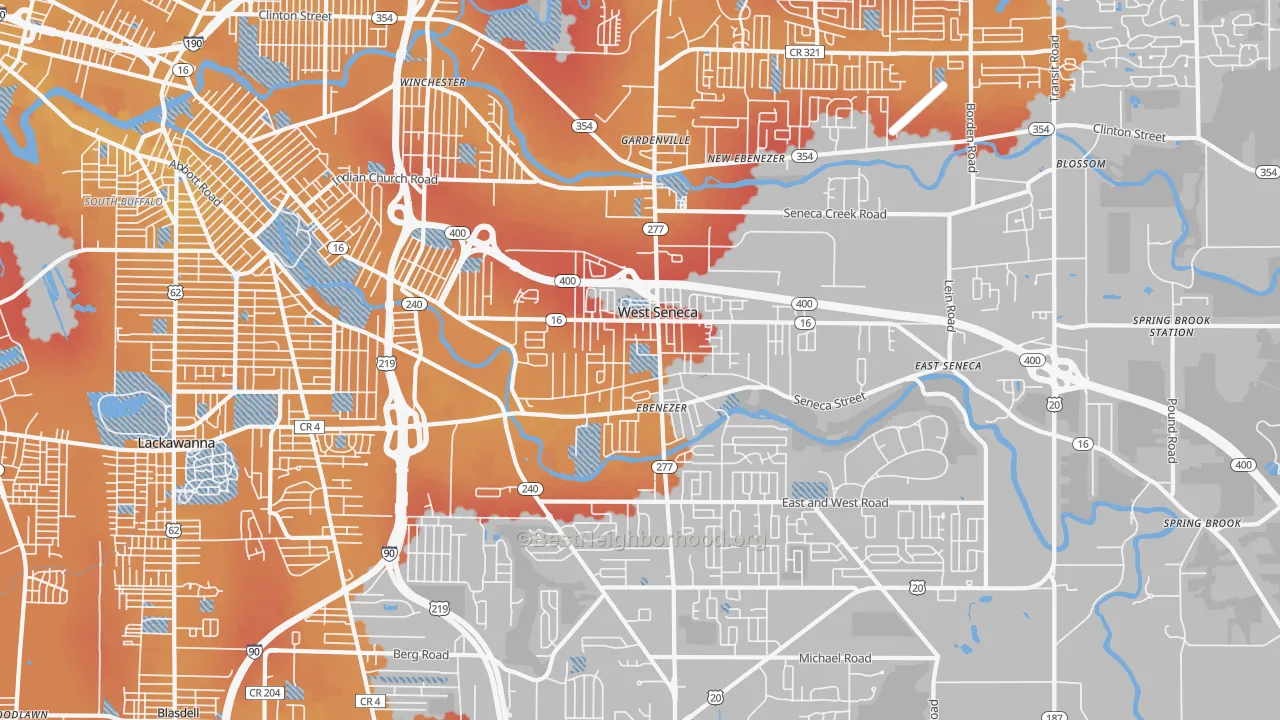 Transit Grade map of West Seneca, NY