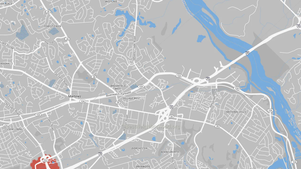 Transit Grade map of West Side, Augusta, GA
