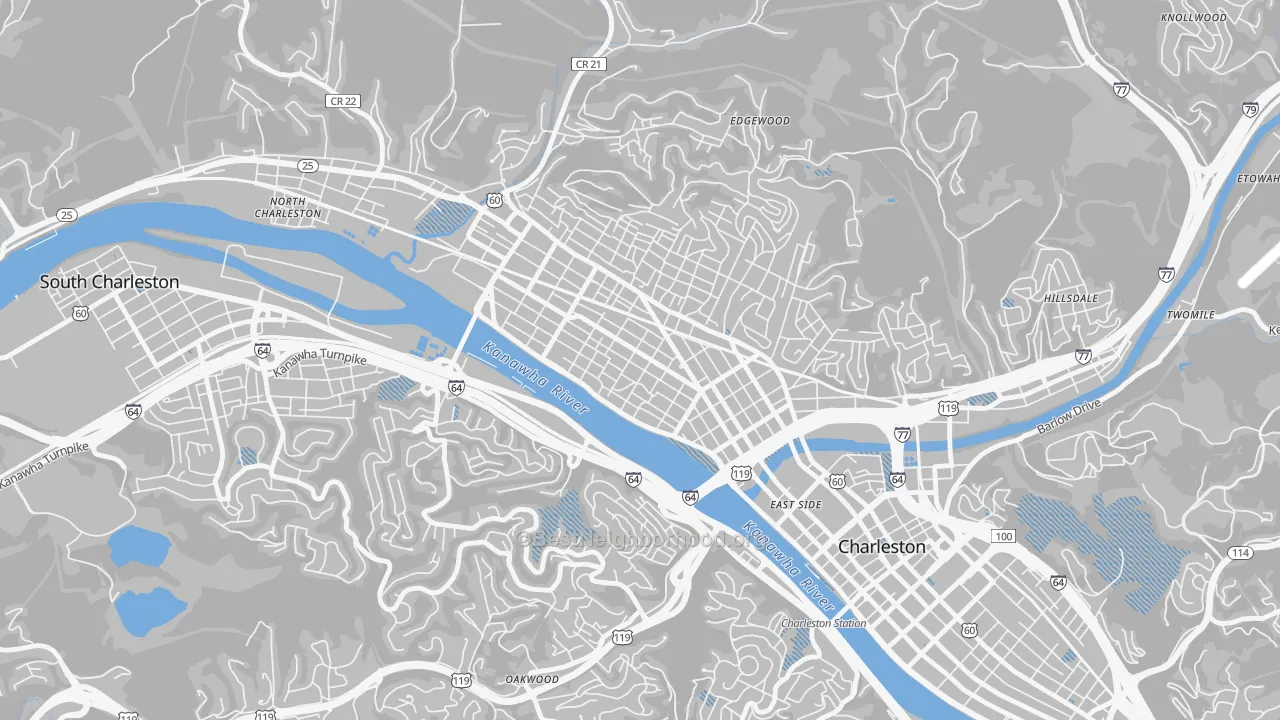 Transit Grade map of West Side, Charleston, WV