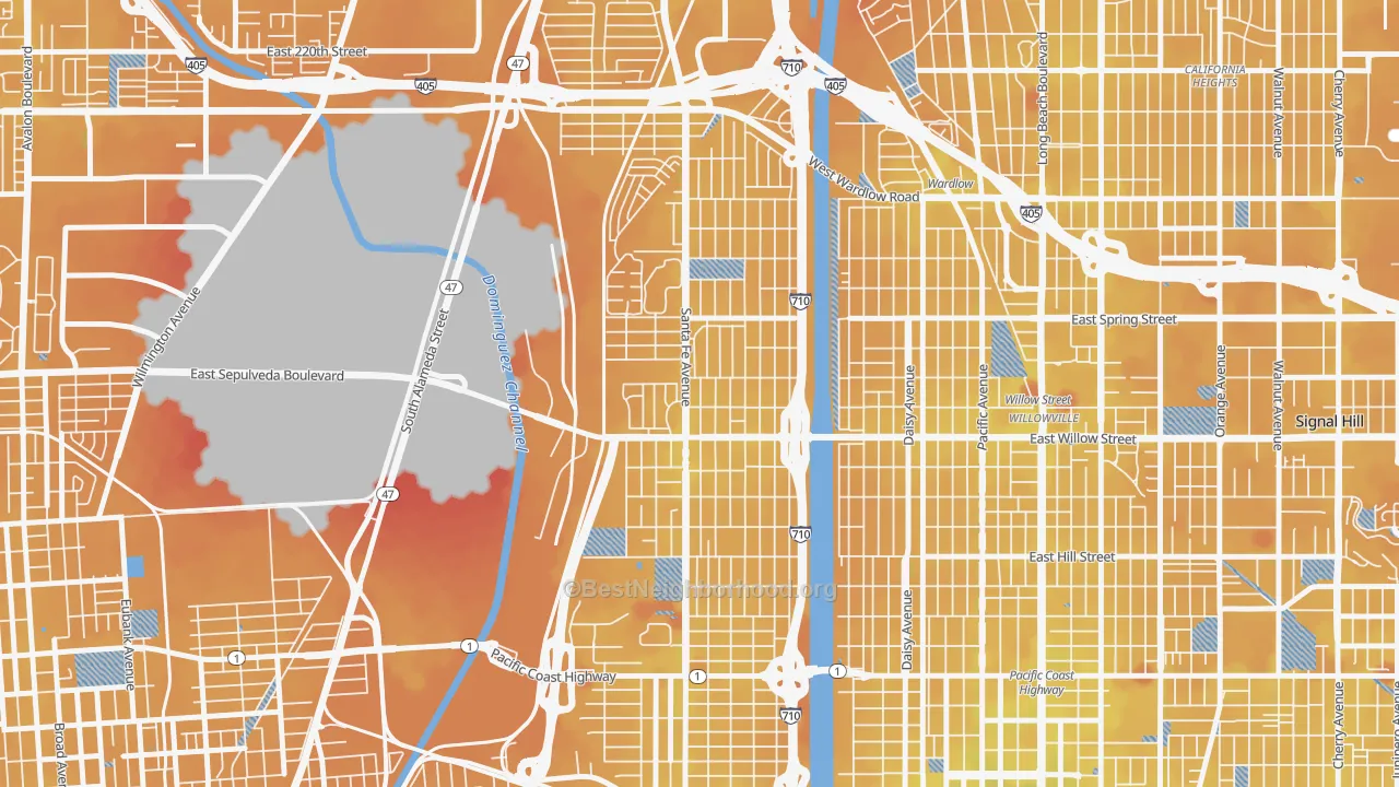 Transit Grade map of West Side, Long Beach, CA
