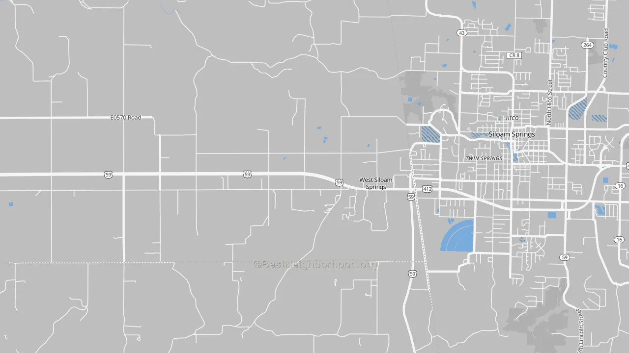 Transit Grade map of West Siloam Springs, OK