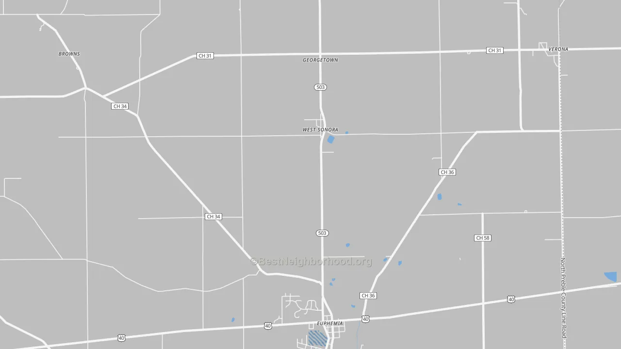 Transit Grade map of West Sonora, OH