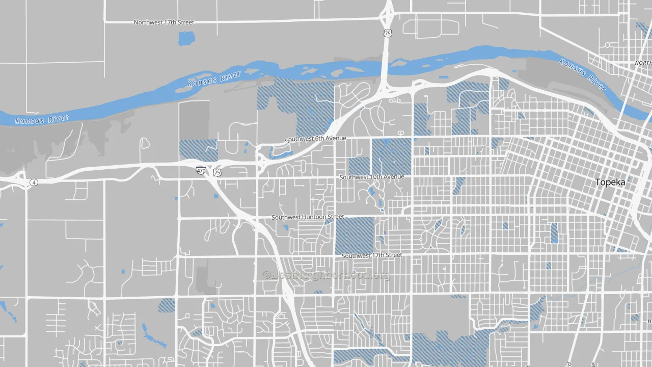 Transit Grade map of West Southwest 2, Topeka, KS