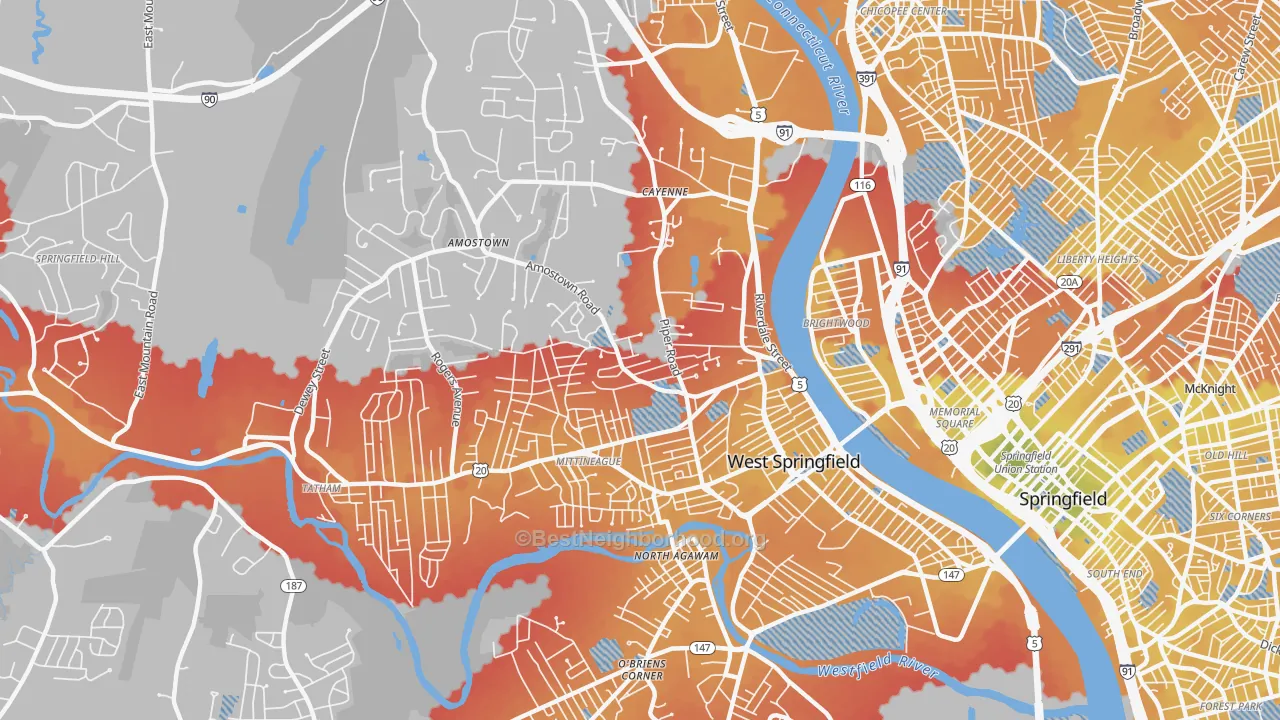 Transit Grade map of West Springfield Town, MA