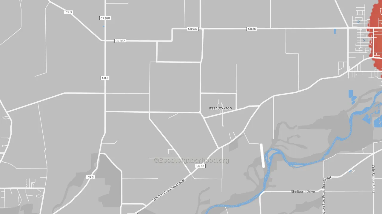 Transit Grade map of West Stayton, OR