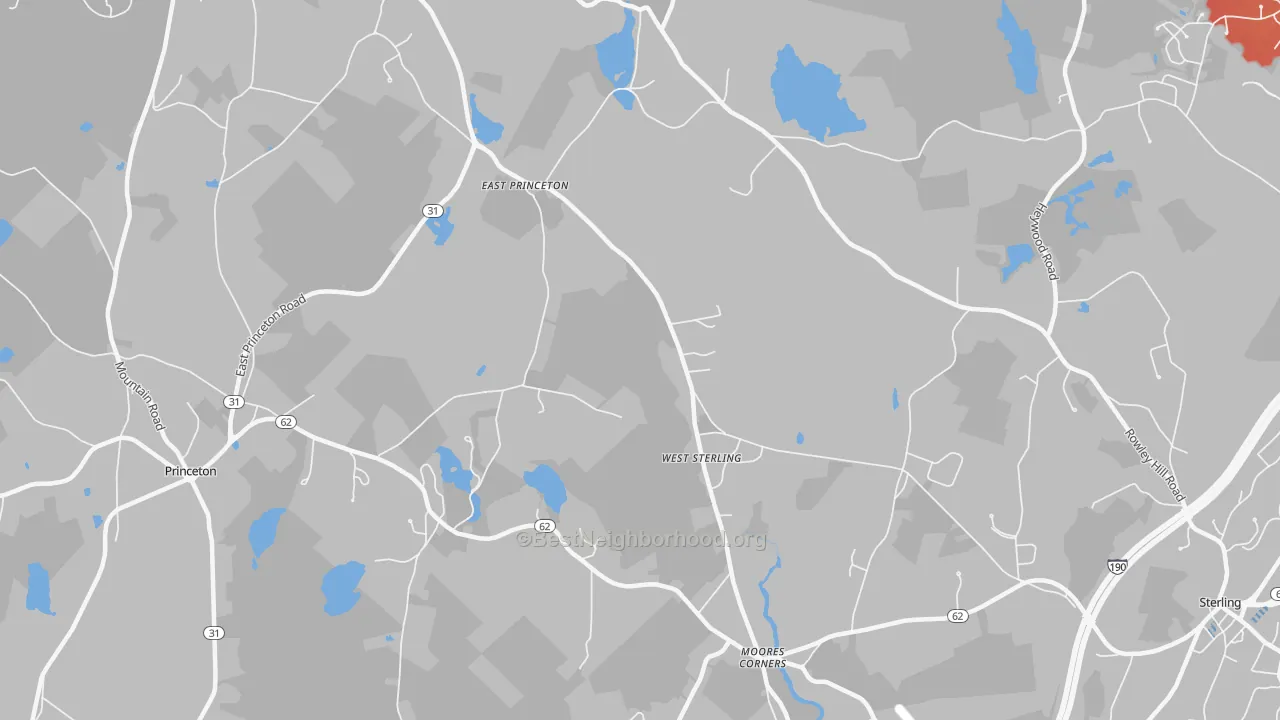 Transit Grade map of West Sterling, MA